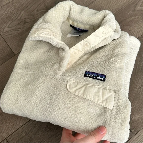 Patagonia Women’s Re-Tool Fleece Pullover Sweater Cream size XS POLARTEC THERMAL - Picture 1 of 10